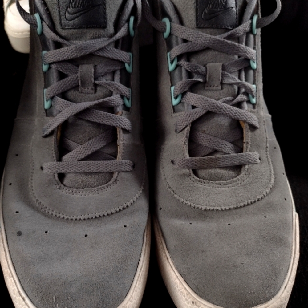 Nike dunks suede gray canvas high top